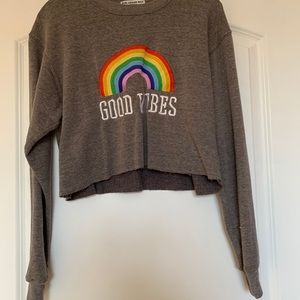 Good vibes crop sweatshirt